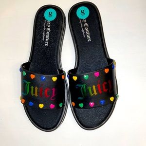 Juicy Couture Sandals. Colorful With Glitter. Size 8. Style You Bet. New